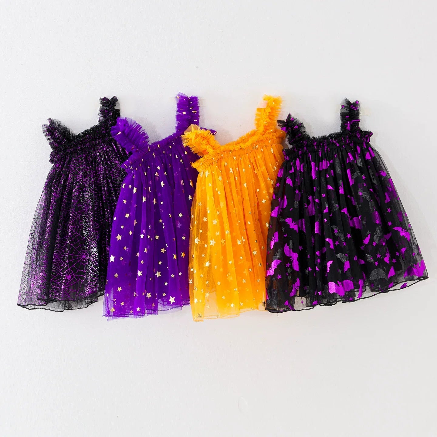 Vestido Infantil de Tule Hallowen