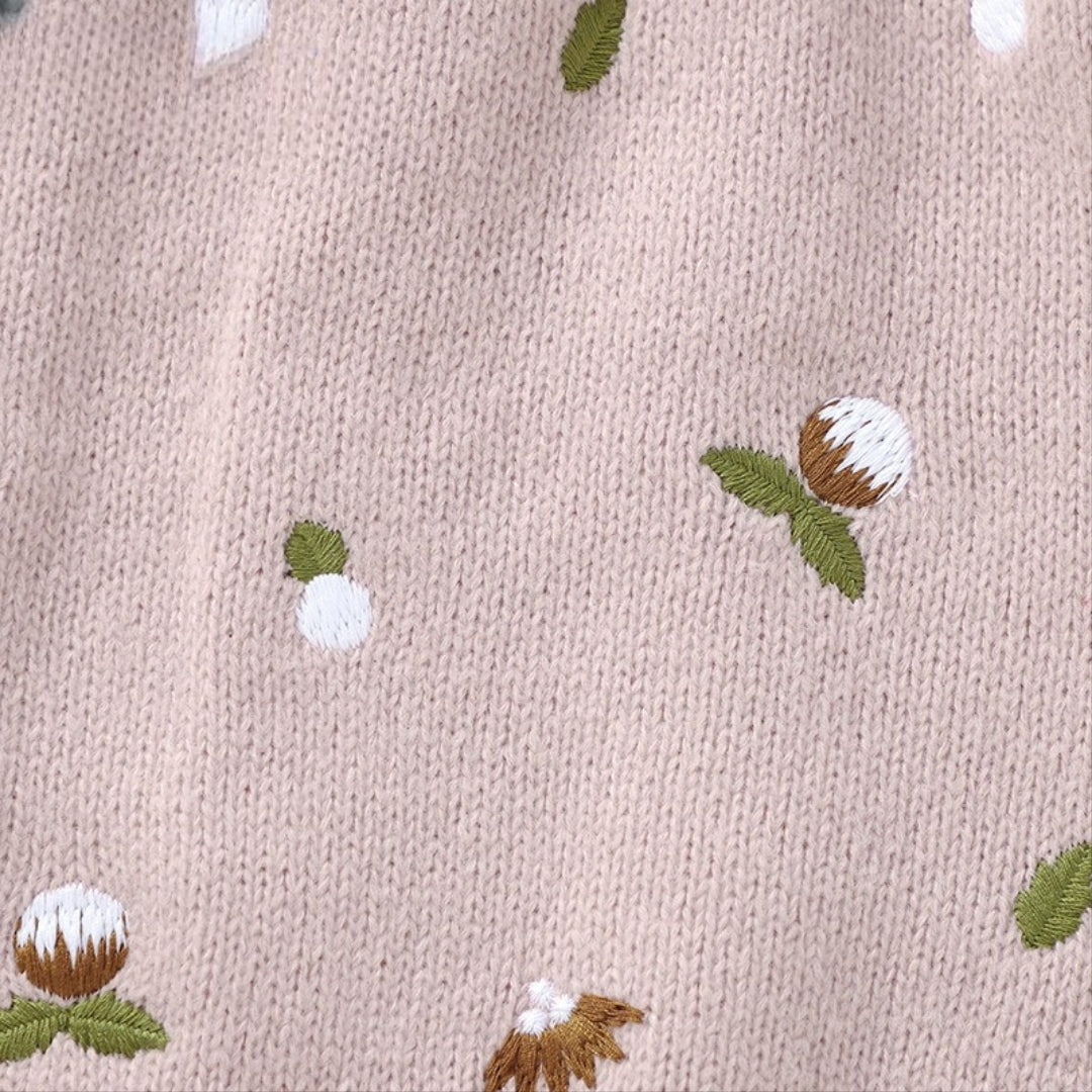 Body Infantil de Tricô Florzinhas