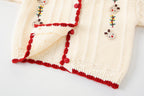 Cardigan Infantil Tricô Florzinhas