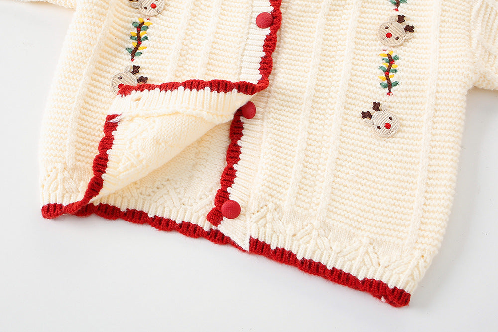 Cardigan Infantil Tricô Florzinhas