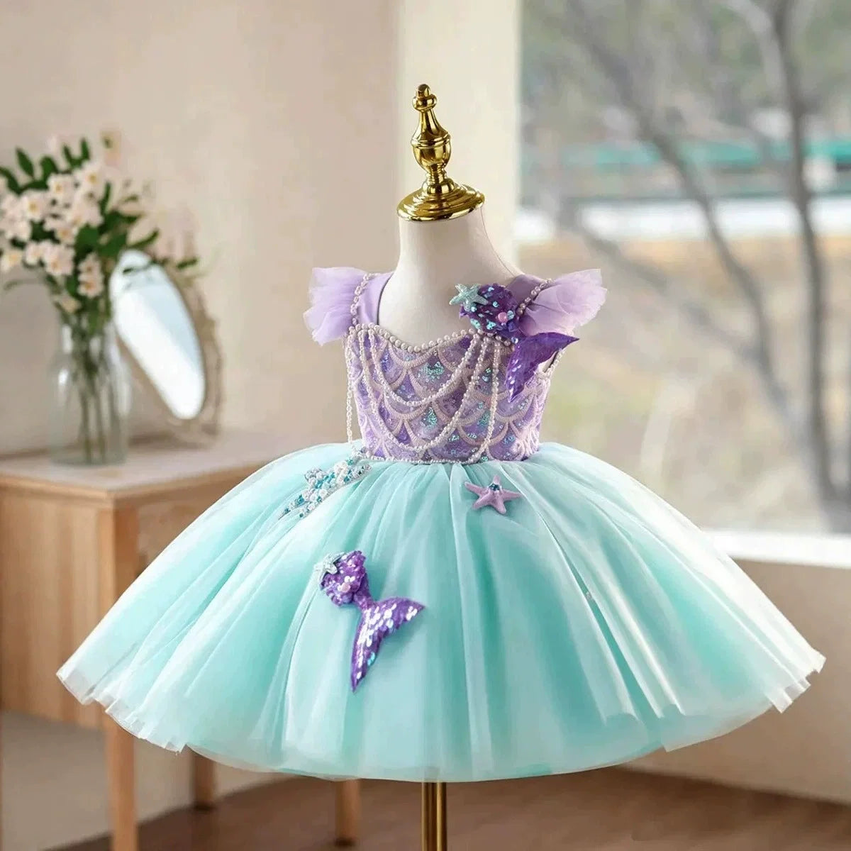 Vestido Infantil de Festa Sereia