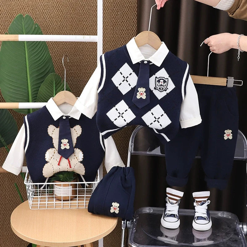 Conjunto Infantil Masculino Ursinho 3 Peças