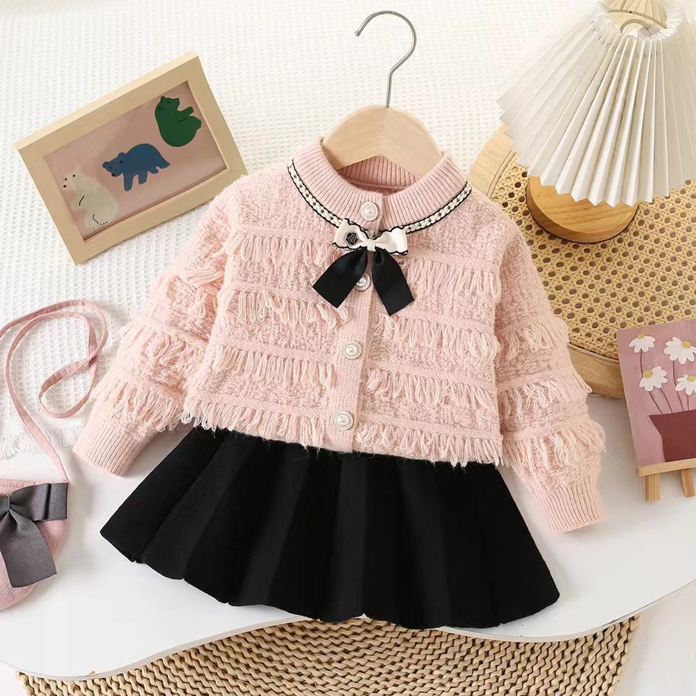 Conjunto Infantil Tricô com Lacinho