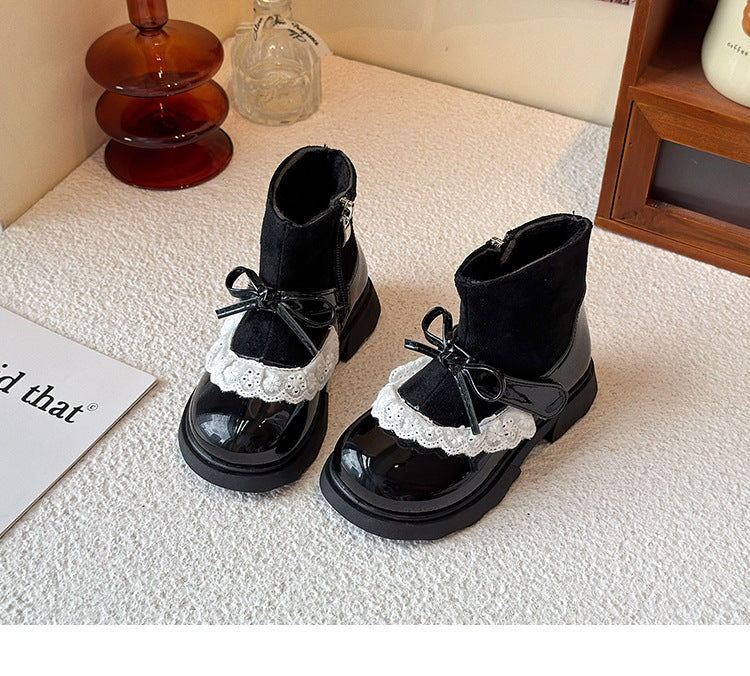 Bota Infantil Lacinho com Rendinha