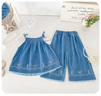 Conjunto Infantil Jeans Bordadinhos