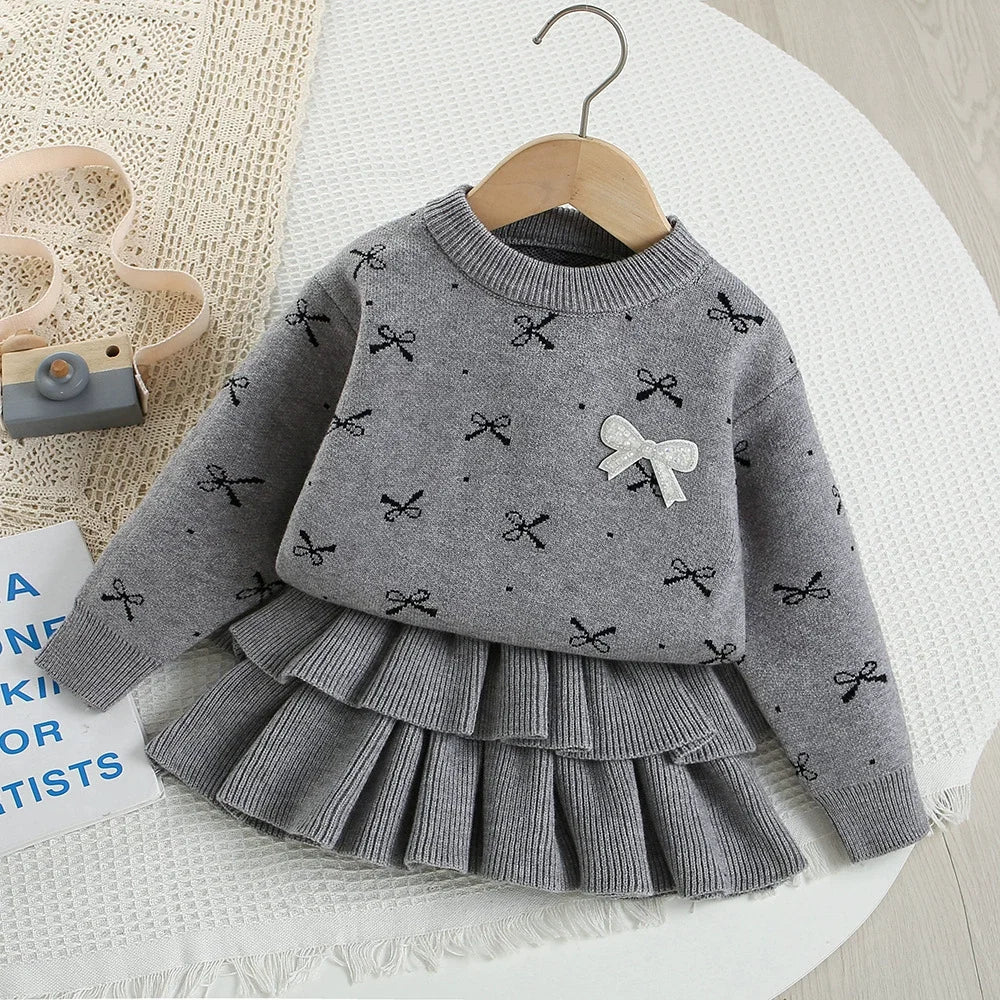 Conjunto Infantil de Tricô Lacinhos