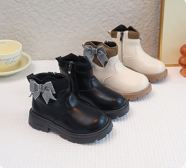 Bota Infantil Feminina Lacinho Xadrez