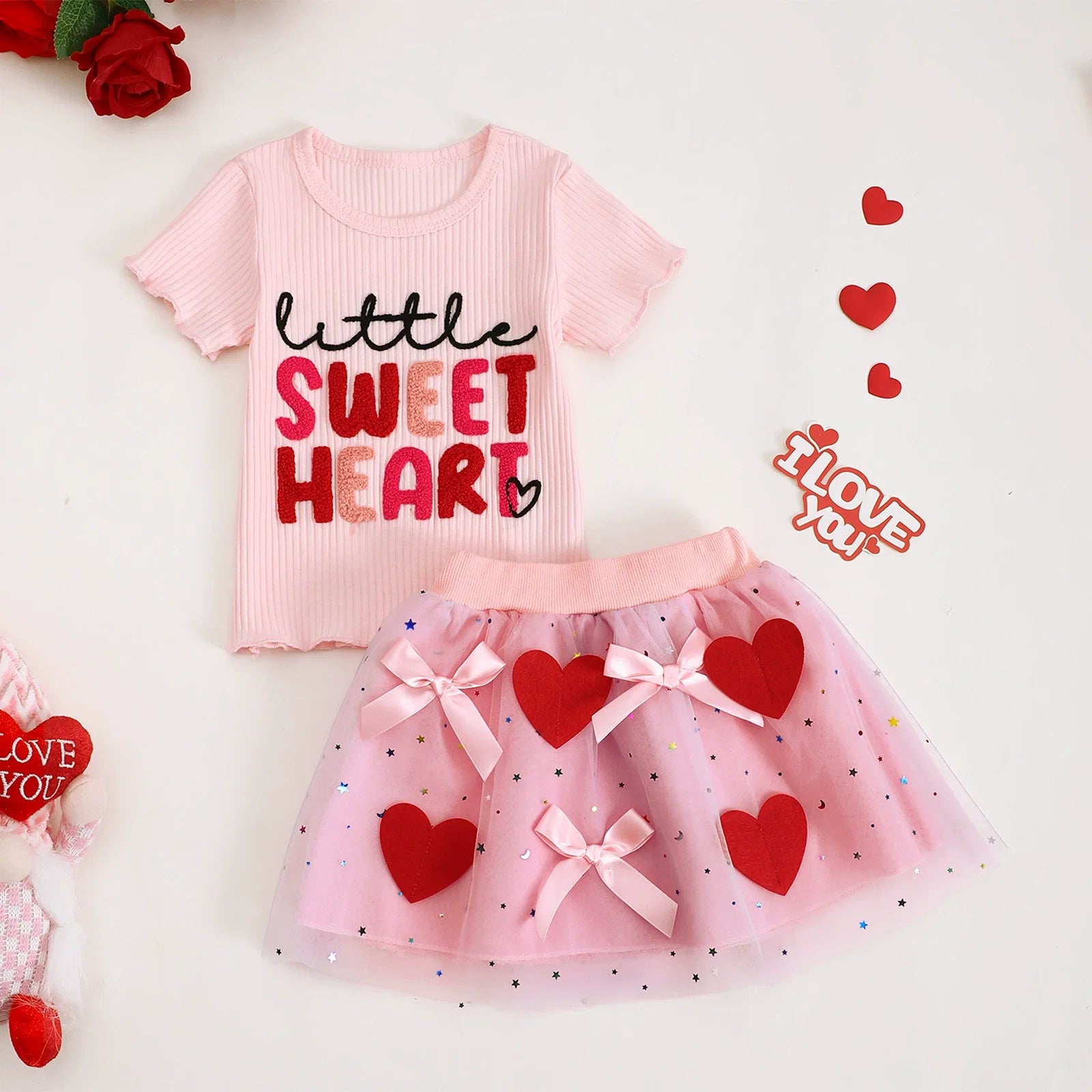 Conjunto Infantil Feminino Love Tule