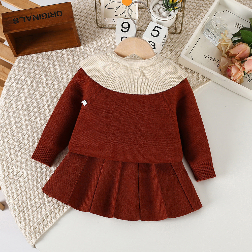 Conjunto de Tricô Feminino Corações Golinha