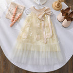 Vestido Infantil Tule Floral com Lacinho