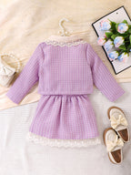 Conjunto Infantil Feminino Pérolas Lacinho