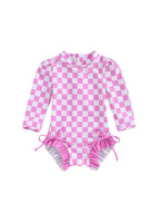 Maiô Infantil Xadrez Lacinhos