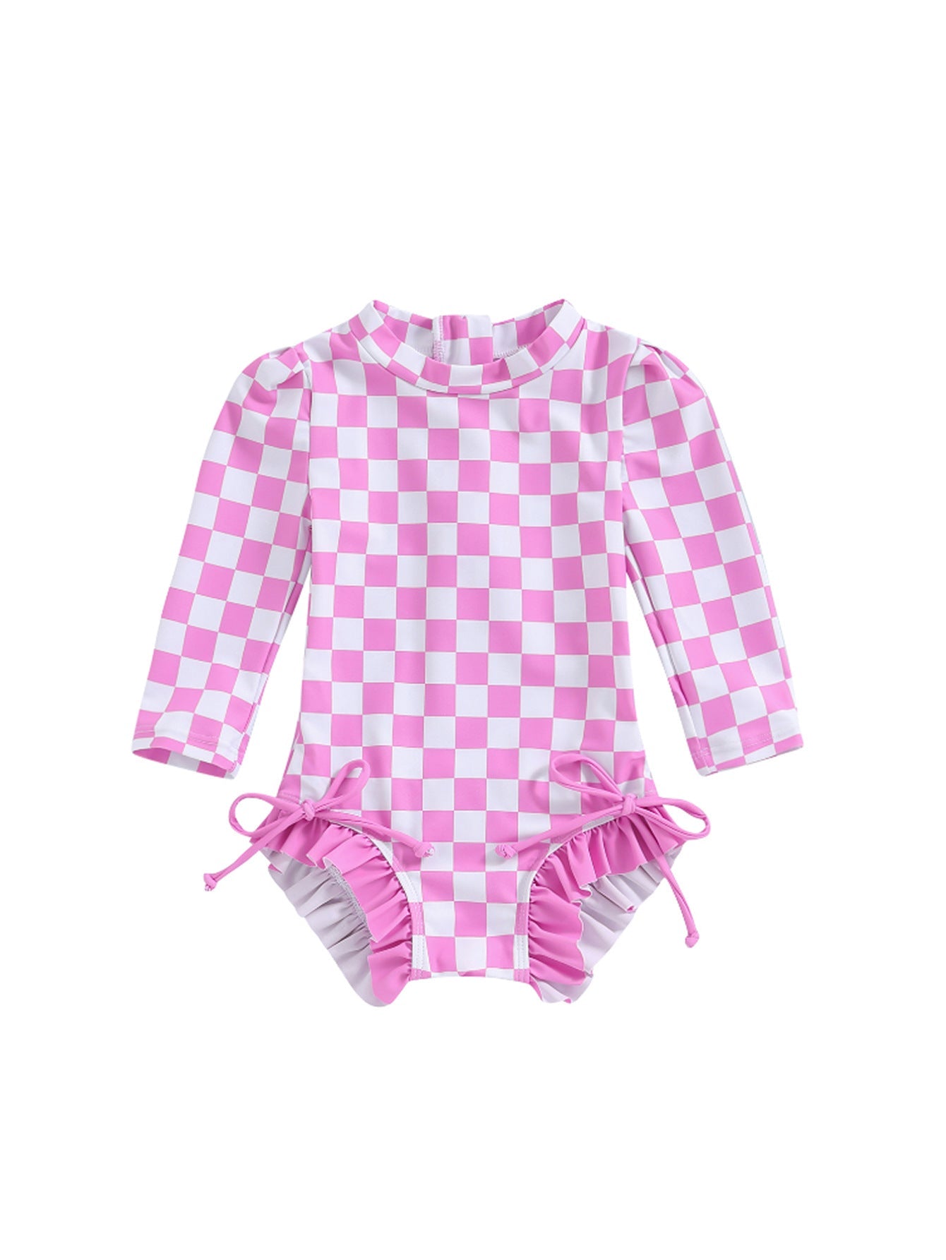 Maiô Infantil Xadrez Lacinhos
