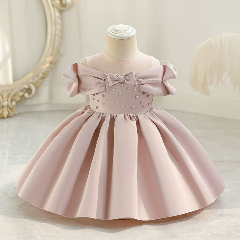 Vestido de Festa Delicado Pérolas Lacinho