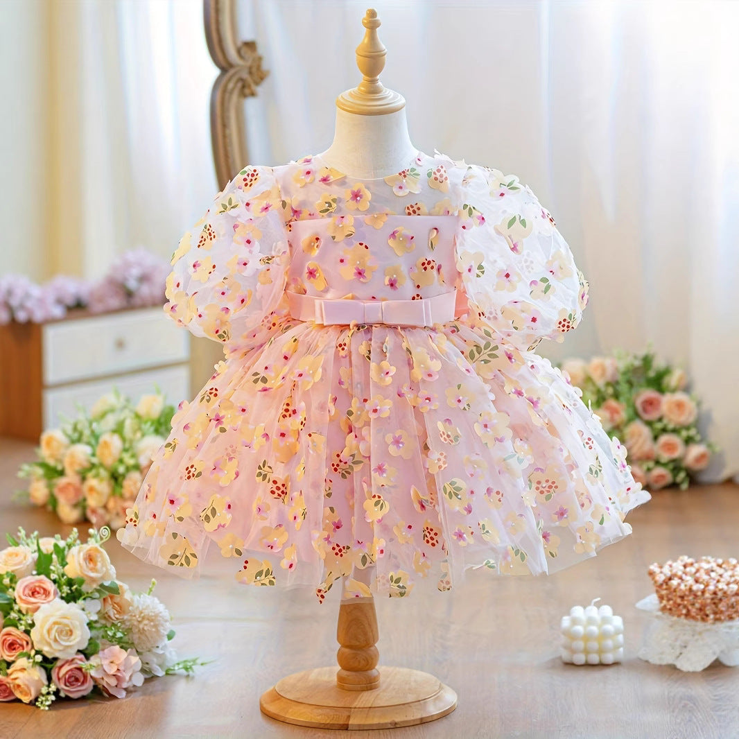 Vestido de Festa Infantil Pequenas flores