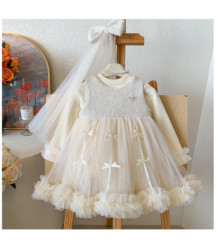Vestido Infantil Lacinhos + Manga Longa