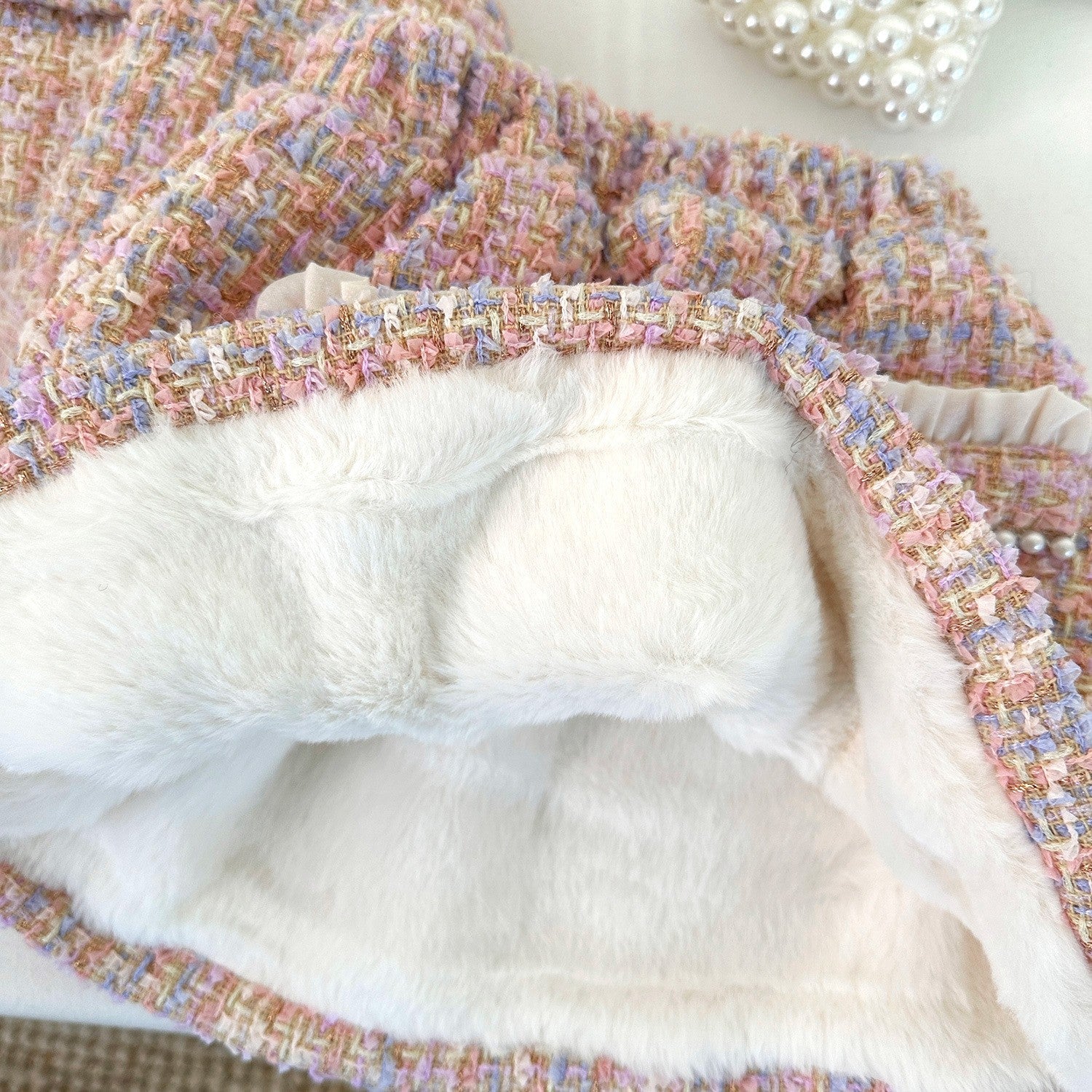 Conjunto Infantil Inverno Tweed Pérolas