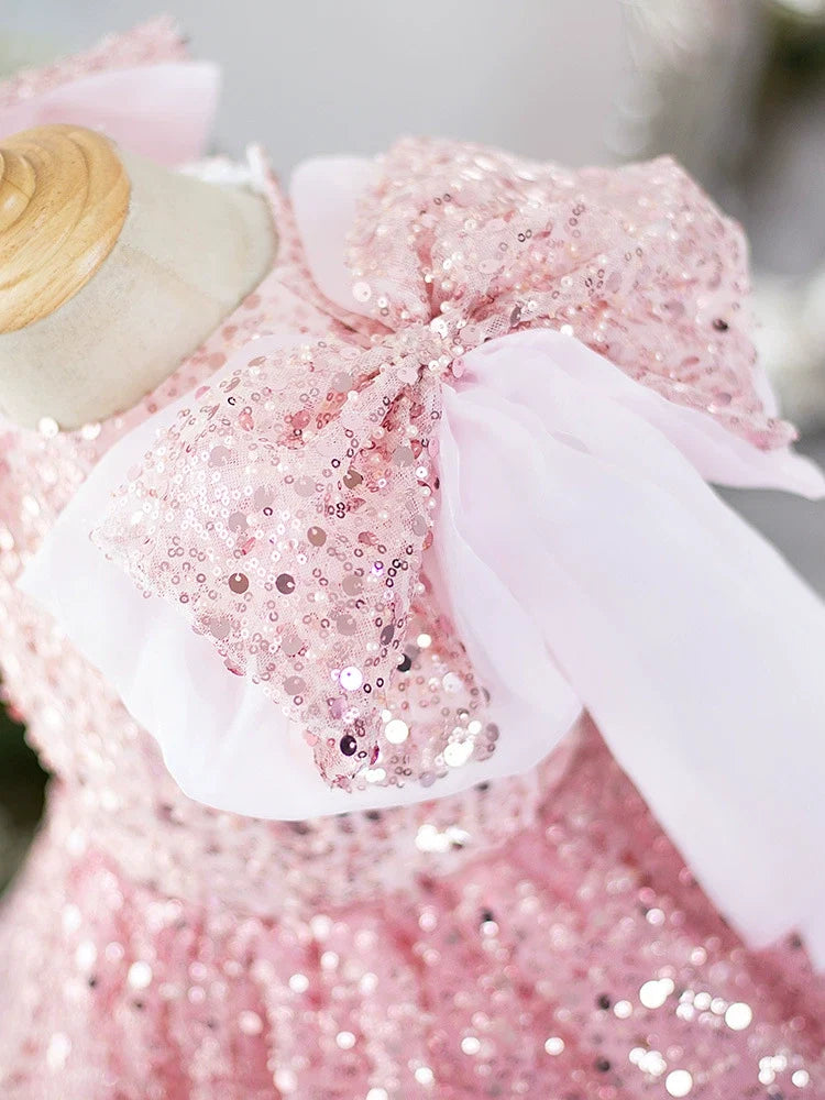Vestido Infantil de Festa Pedras Brilhantes