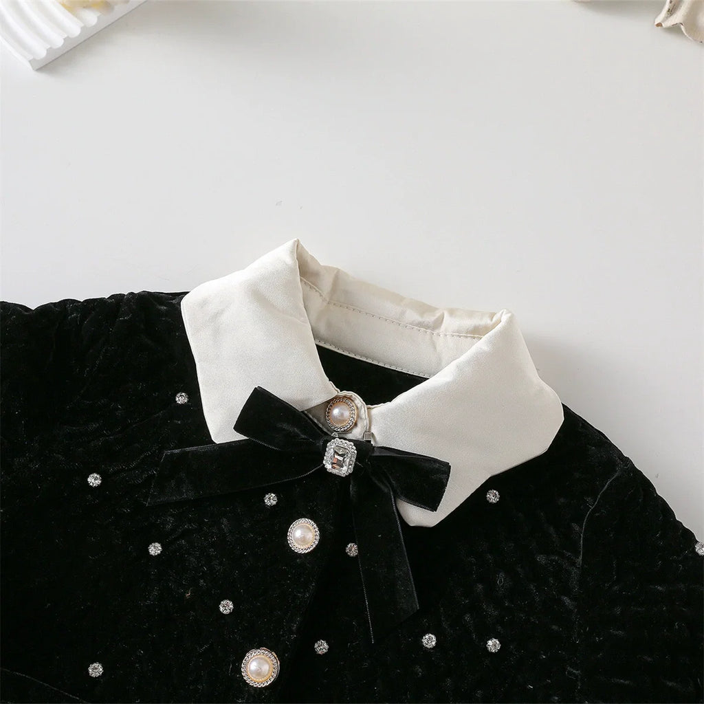 Conjunto Infantil Feminino Preto Pérolas