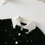 Conjunto Infantil Feminino Preto Pérolas