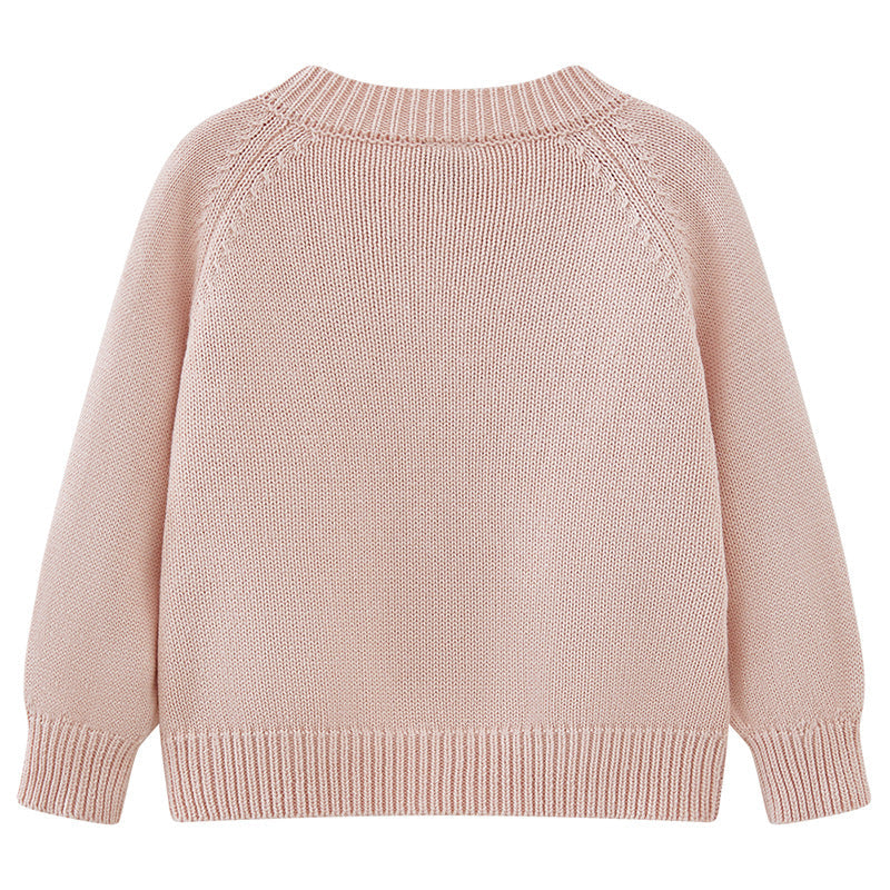 Cardigan Infantil De Tricô Cogumelo