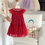 Vestido Infantil Tule com Estrelinhas