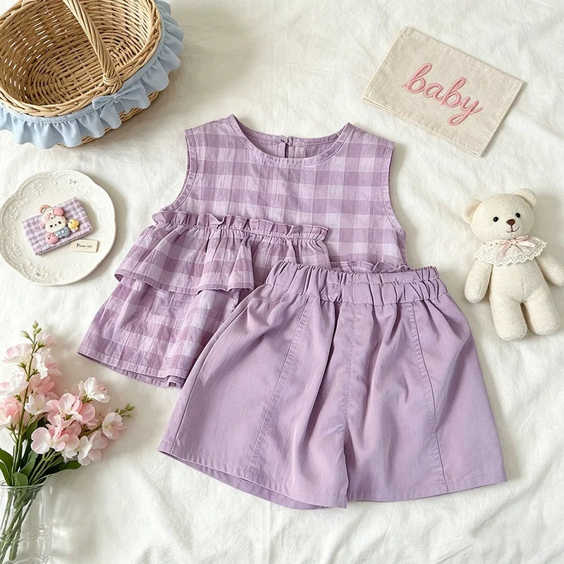 Conjunto Infantil Xadrez Verão