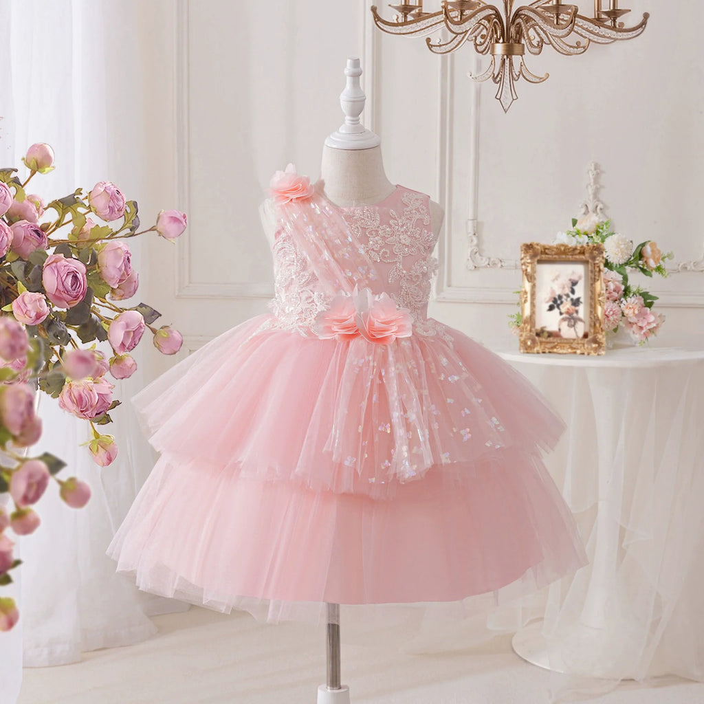 Vestido De Festa Tule Flores