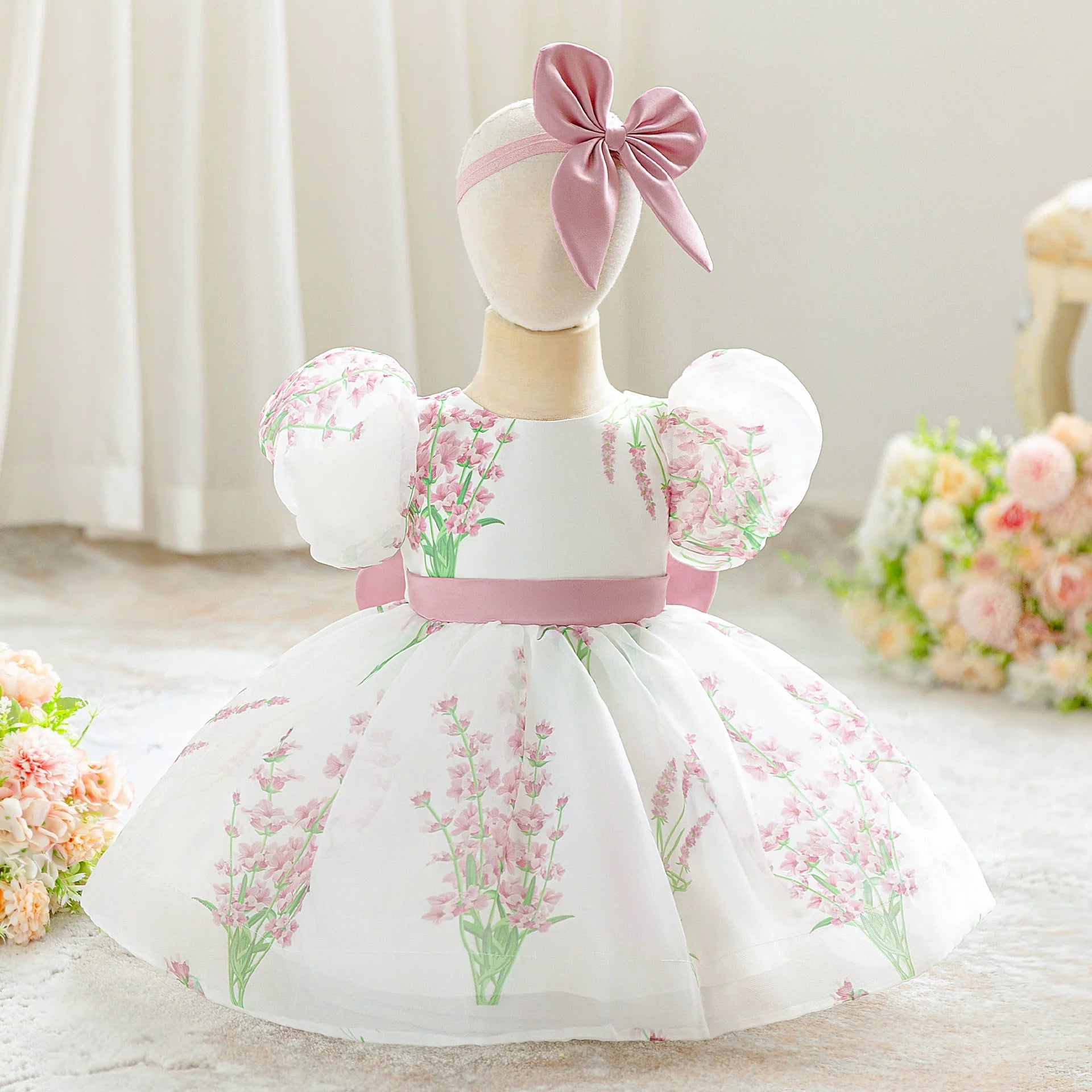 Vestido Infantil de Festa Bufante Flores