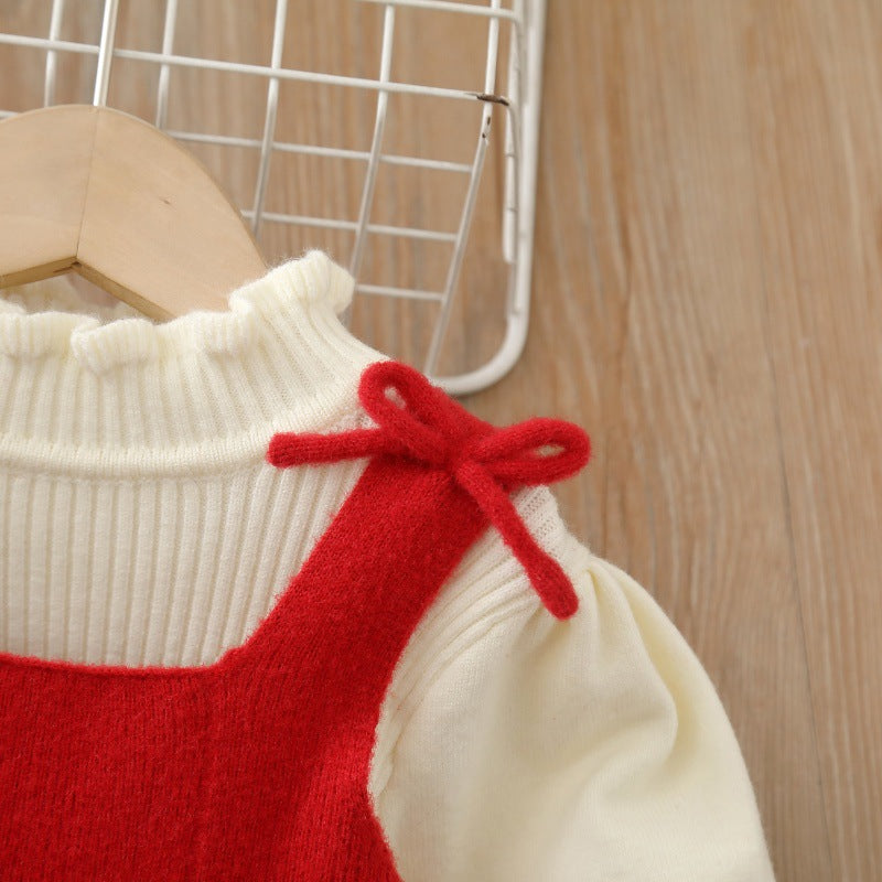 Vestido Infantil Inverno com Laços