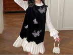 Vestido Infantil Veludo Borboletas