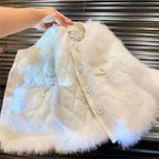 Casaco Infantil de Plush Pérolas