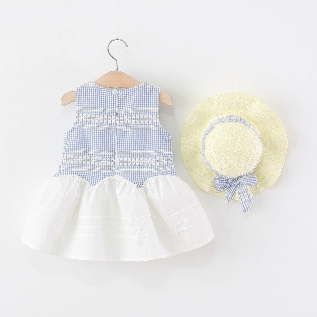 Vestido Infantil Azul Lacinhos