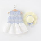 Vestido Infantil Azul Lacinhos