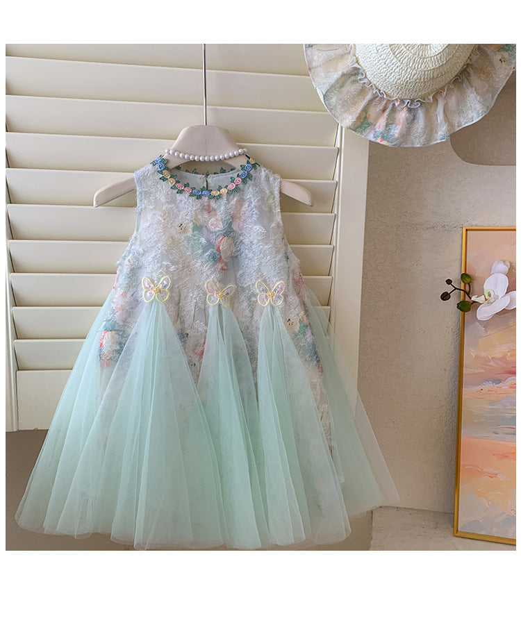 Vestido Infantil Florzinhas e Borboletas