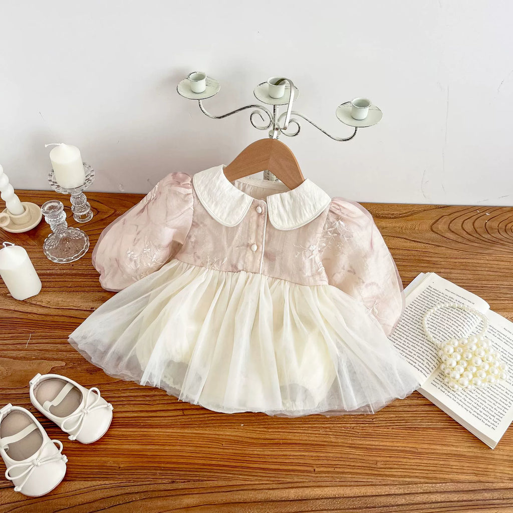 Body Infantil Floral Tule