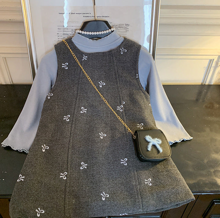 Conjunto de Inverno Azul Lacinhos