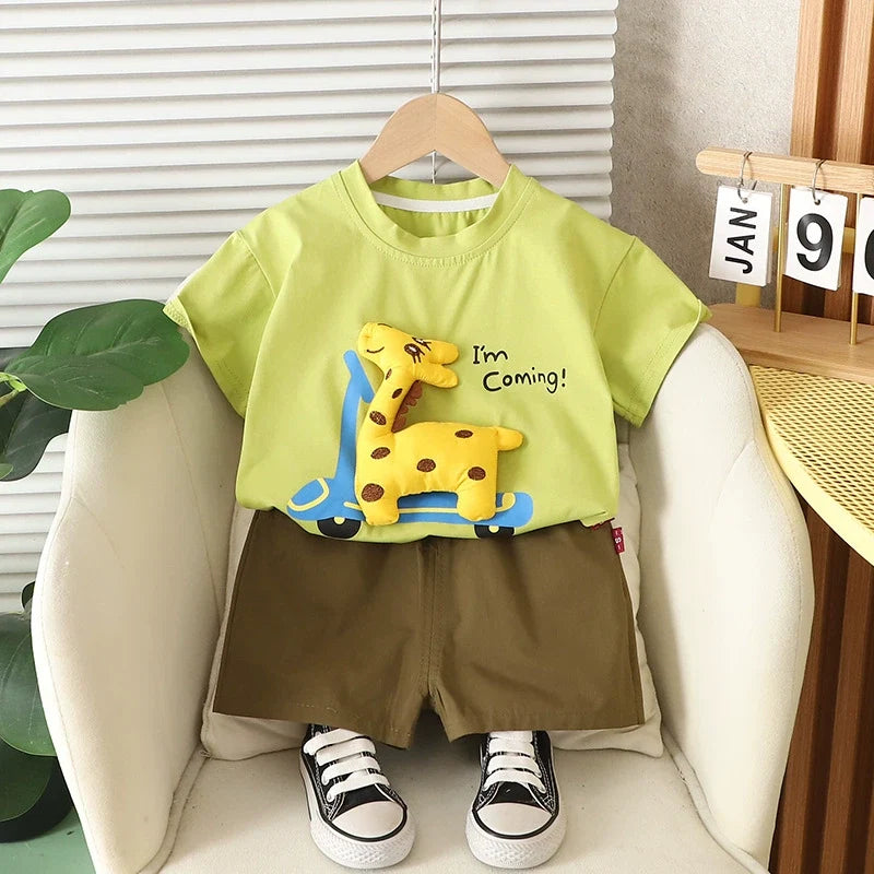 Conjunto Infantil Masculino Verão Girafinha