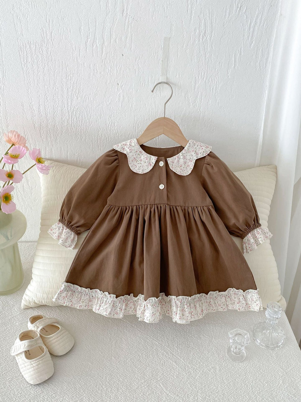 Vestido Infantil Barrados Florzinhas