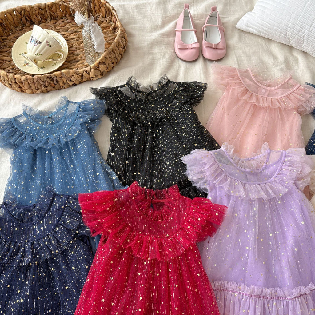 Vestido Infantil Tule com Estrelinhas