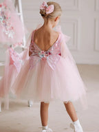 Vestido Infantil de Festa Tule Flores
