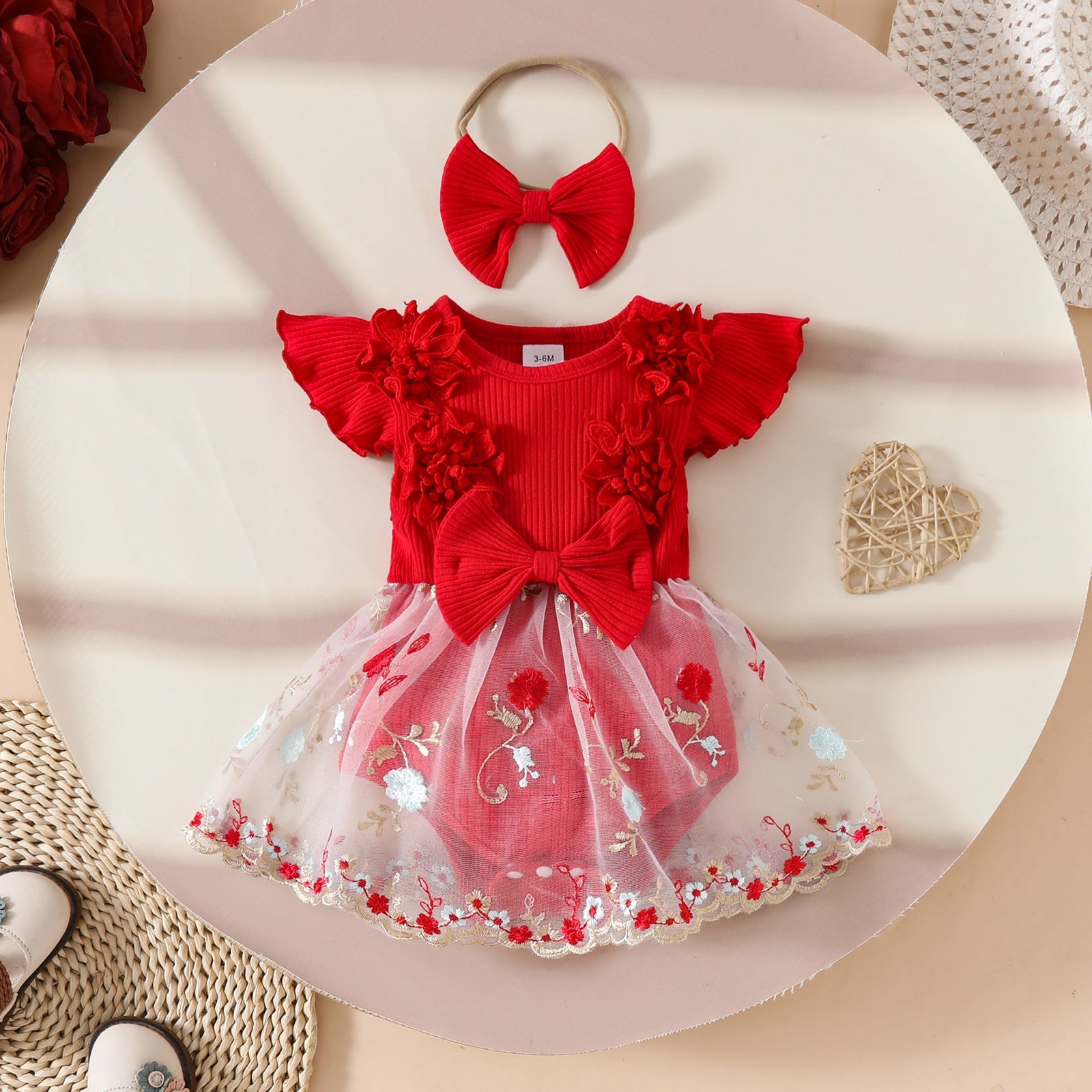 Body Infantil Feminino Floral Lacinho