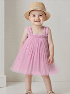 Vestido Infantil de Tule Lacinho