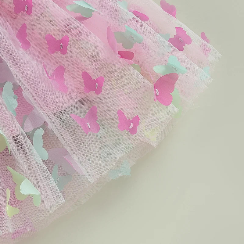 Vestido Infantil de Tule Borboletinhas