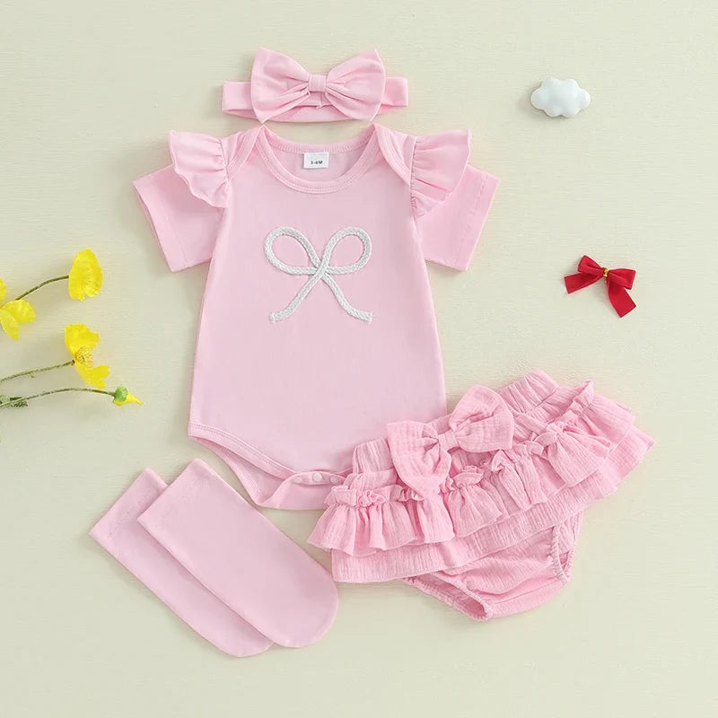 Conjunto Infantil Feminino Verão Lacinhos