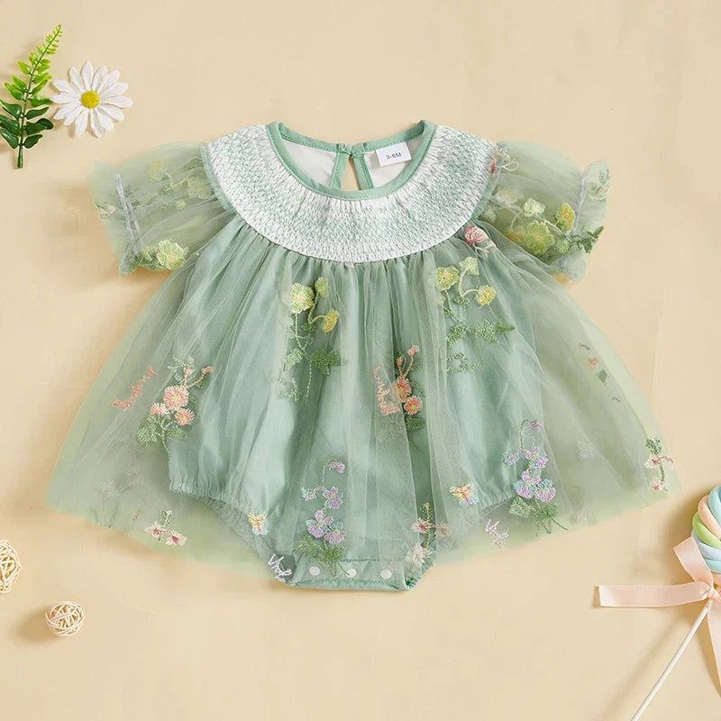 Body Infantil Feminino Tule Floral