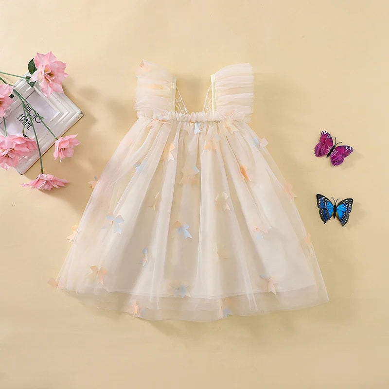 Vestido de Tule Infantil Asa Lacinhos