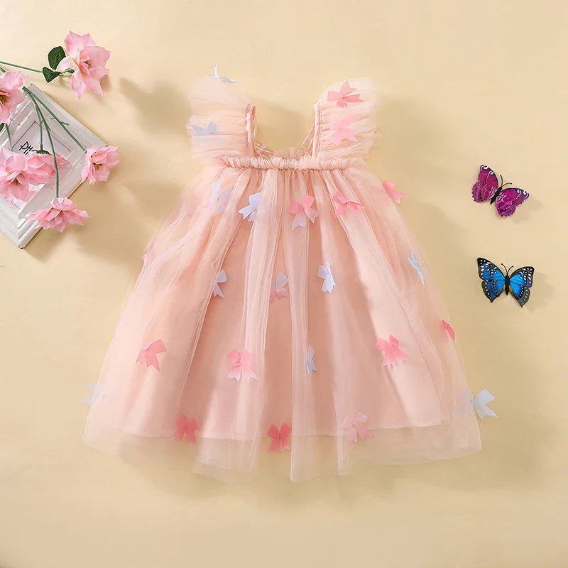 Vestido de Tule Infantil Asa Lacinhos