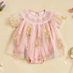 Body Infantil Feminino Tule Floral