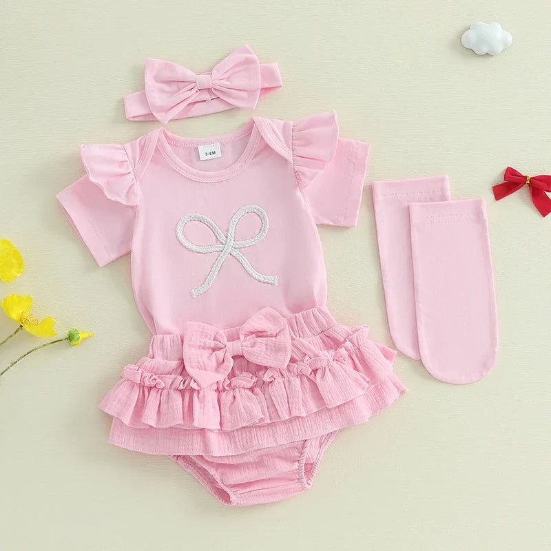 Conjunto Infantil Feminino Verão Lacinhos